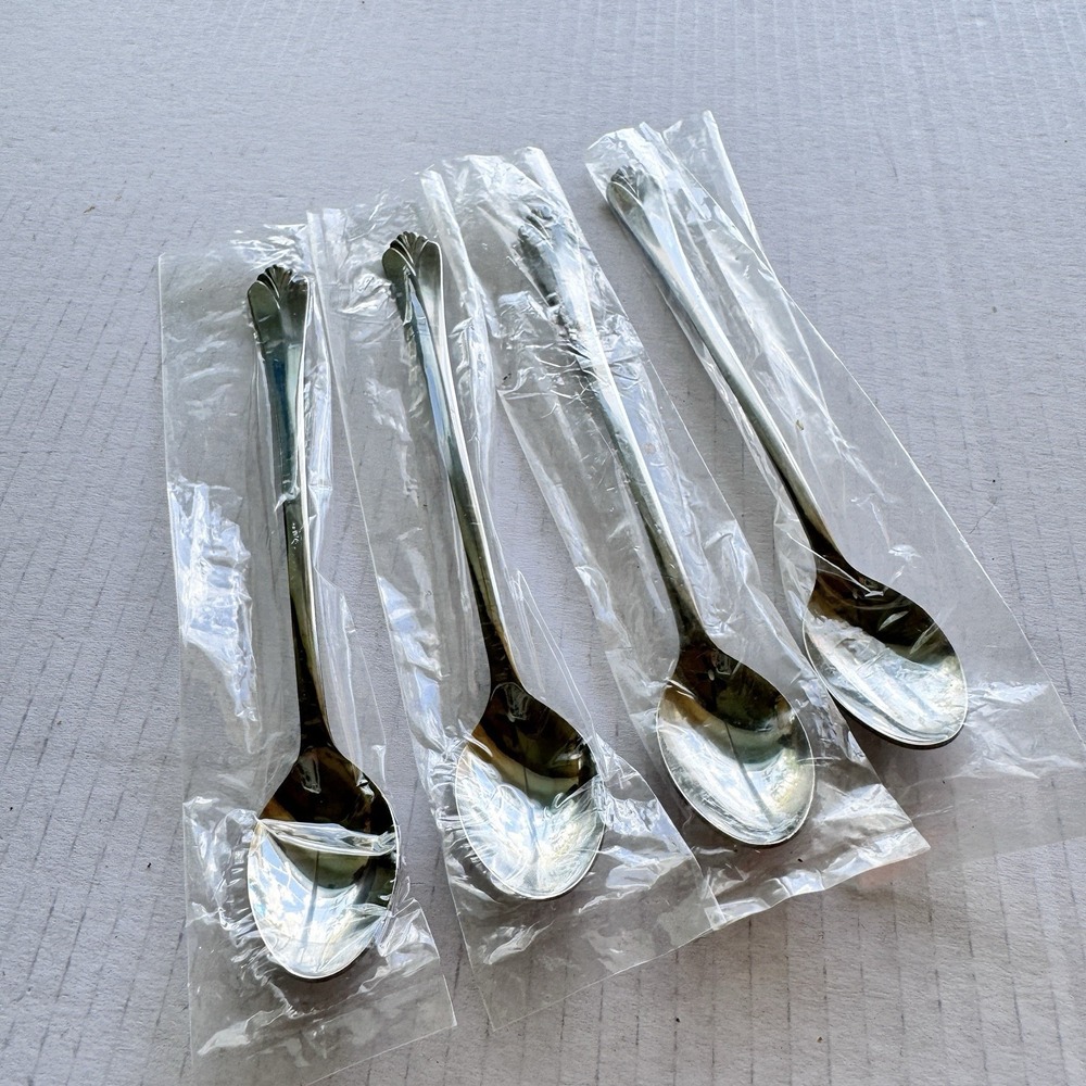 4 Farberware Bayport Stainless Steel Flatware New Ice Tea Spoon Long